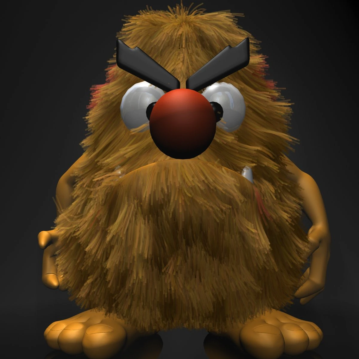 hairy monster rigged 3D Model .c4d .max .obj .3ds .fbx .stl .blend 