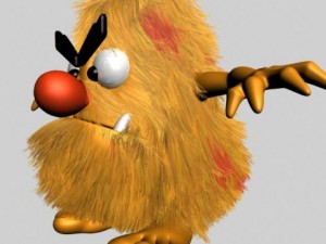 hairy monster rigged 3D Модель