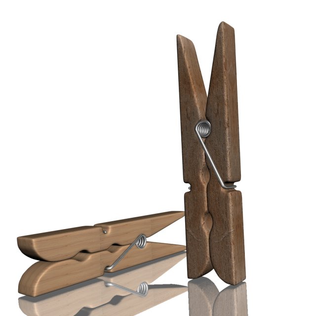 clothespin 3D Model .c4d .max .obj .3ds .fbx .stl .blend 
