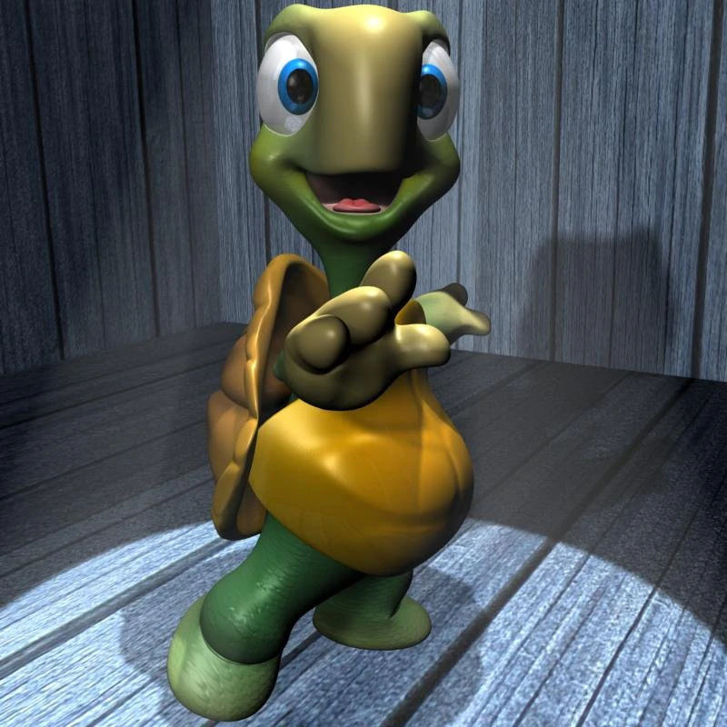 Cartoon turtle rigged 3D Model .c4d .max .obj .3ds .fbx .stl .blend 