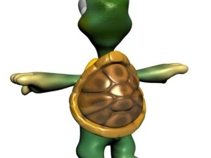 Cartoon turtle rigged 3D Model