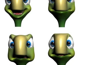 Cartoon turtle rigged 3D Model