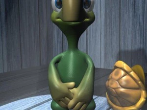 Cartoon turtle rigged 3D Model