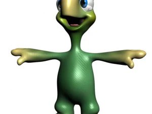 Cartoon turtle rigged 3D Model