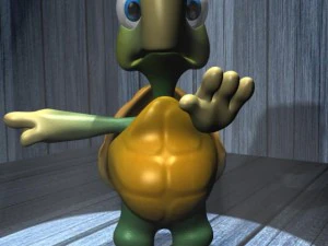 Cartoon turtle rigged 3D Model