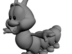 cartoon caterpillar rigged Modello 3D