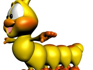 cartoon caterpillar rigged Modello 3D