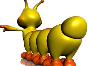 cartoon caterpillar rigged Modello 3D