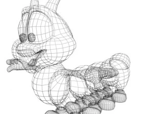 cartoon caterpillar rigged 3D Model