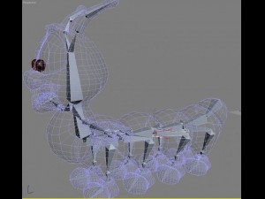 cartoon caterpillar rigged Modello 3D