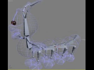 cartoon caterpillar rigged 3D Model