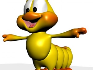 cartoon caterpillar rigged Modello 3D