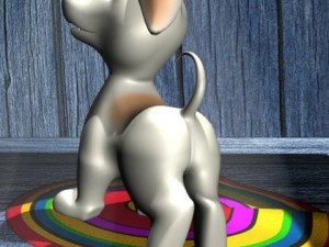cartoon dog rigged Modello 3D
