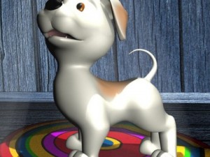 cartoon dog rigged Modello 3D