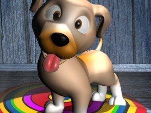 cartoon dog rigged Modello 3D