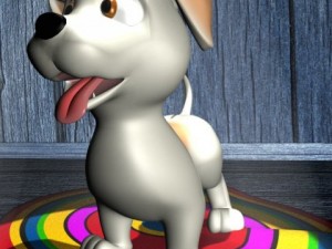 cartoon dog rigged Modello 3D