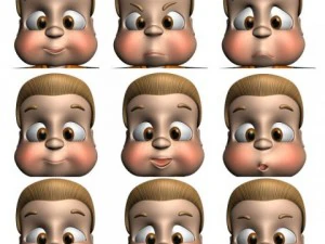 cartoon boy rigged 3D Model