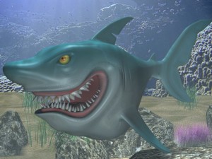 cartoon shark rigged Modelo 3D