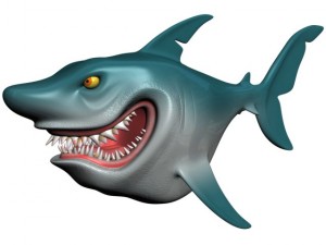 cartoon shark rigged Modelo 3D