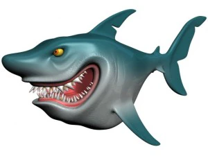 cartoon shark rigged 3D Model