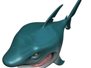 cartoon shark rigged Modelo 3D