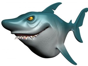 cartoon shark rigged Modelo 3D