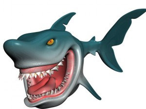 cartoon shark rigged Modelo 3D