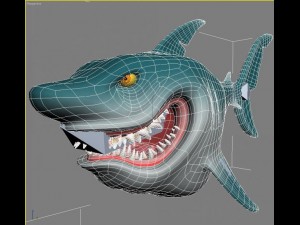 cartoon shark rigged Modelo 3D