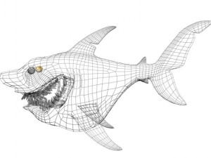 cartoon shark rigged Modelo 3D