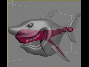 cartoon shark rigged Modelo 3D