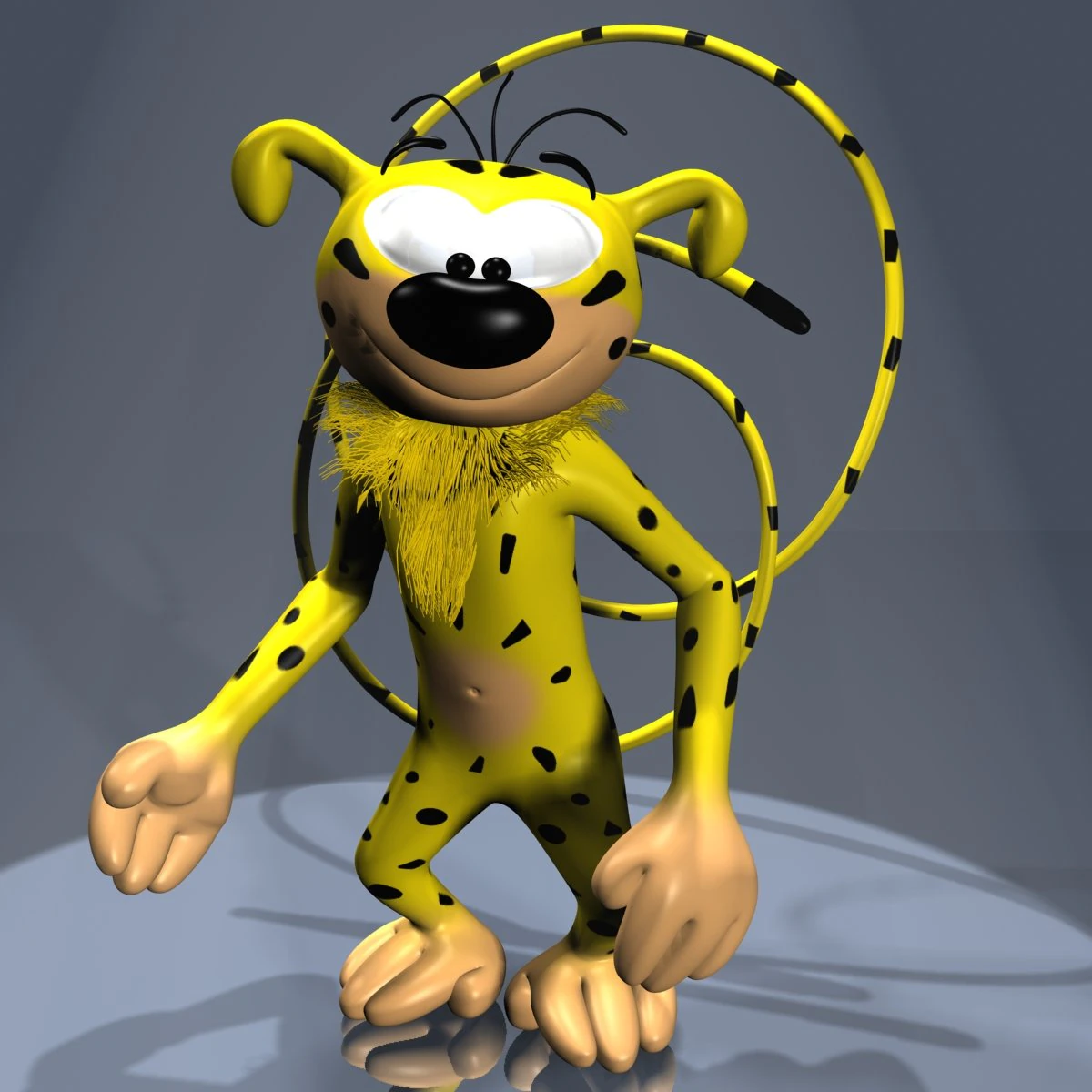Marsupilami character rigged 3D Model .c4d .max .obj .3ds .fbx .stl .blend 