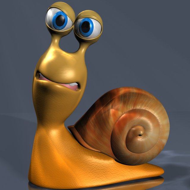 cartoon snail rigged 3D Модель .c4d .max .obj .3ds .fbx .stl .blend 