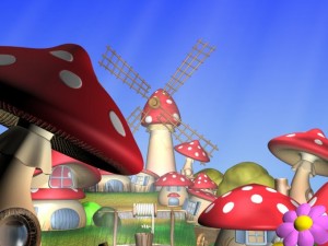 cartoon mushroom village 3D Model
