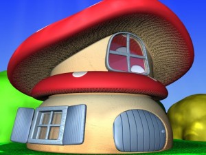 cartoon mushroom village 3D Model