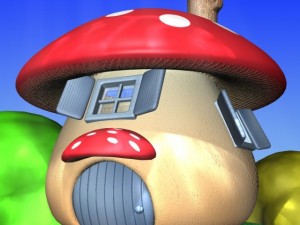 cartoon mushroom village 3D Model