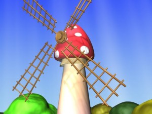 cartoon mushroom village 3D Model