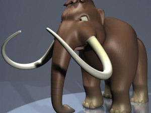 cartoon mammoth rigged 3D Model