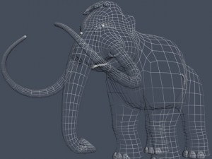 cartoon mammoth rigged 3D Model