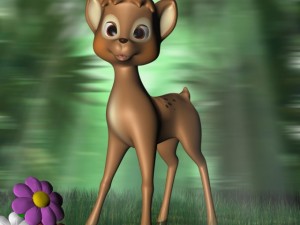 cartoon deer rigged 3D 모델