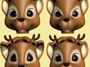 cartoon deer rigged 3D 모델