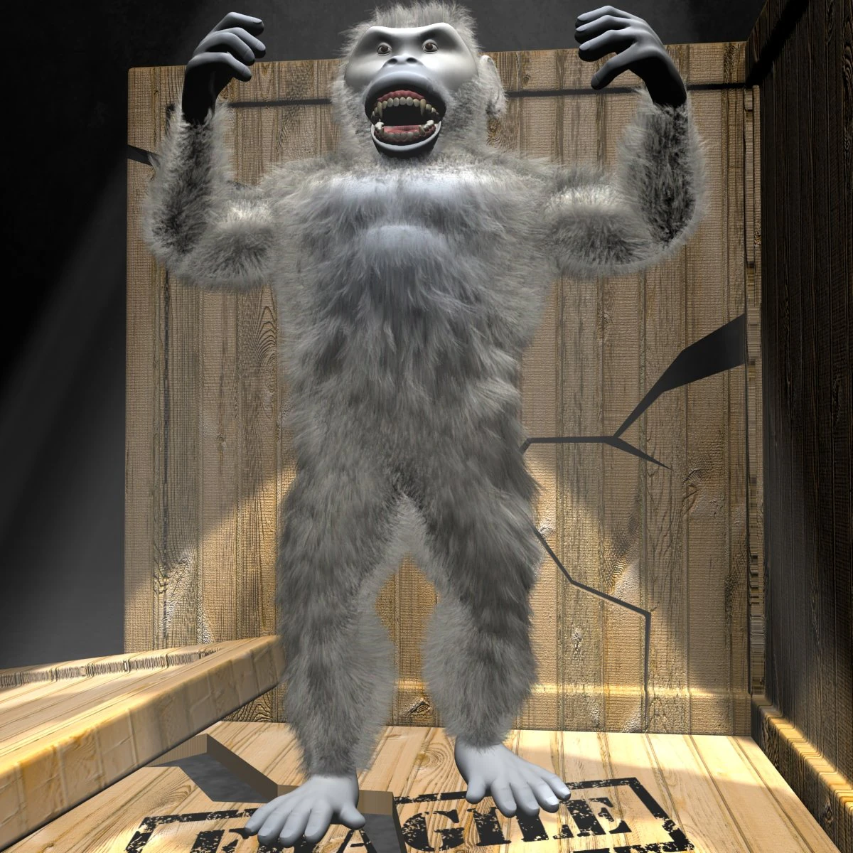 yeti character rigged 3D Model .c4d .max .obj .3ds .fbx .stl .blend 