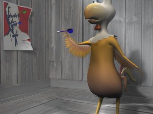 cartoon chicken rigged 3D Model