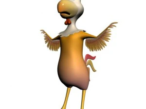 cartoon chicken rigged 3D Model