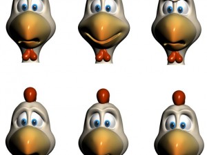 cartoon chicken rigged 3D 모델