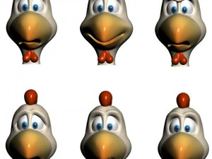 cartoon chicken rigged 3D Model