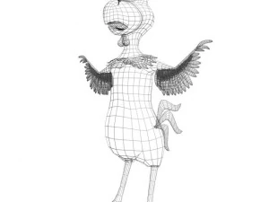 cartoon chicken rigged 3D Model