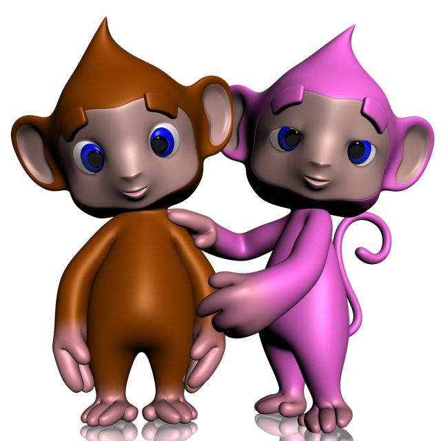 colorful cartoon monkey rigged Modello 3D .c4d .max .obj .3ds .fbx .stl .blend 
