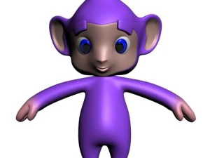 colorful cartoon monkey rigged 3D Model