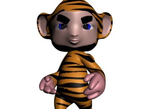 colorful cartoon monkey rigged Modello 3D