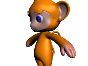 colorful cartoon monkey rigged Modello 3D